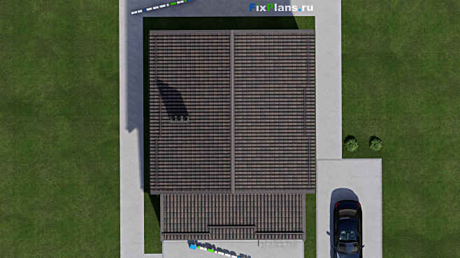 Проект дома с мансардой F-5273 — фасад 5