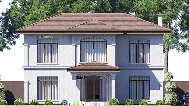 Проект двухэтажного дома F-17360 — фасад