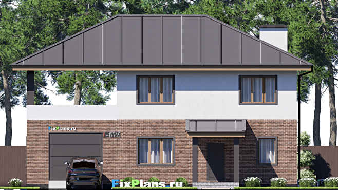 Проект двухэтажного дома F-17765 — фасад