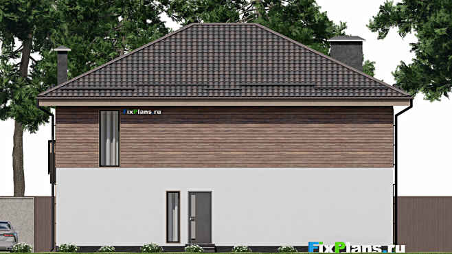 Проект двухэтажного дома F-5921 — фасад 4