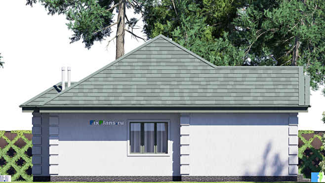 Проект одноэтажного дома F-21608 — фасад 2