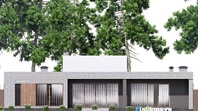 Проект одноэтажного дома F-15749 — фасад 4