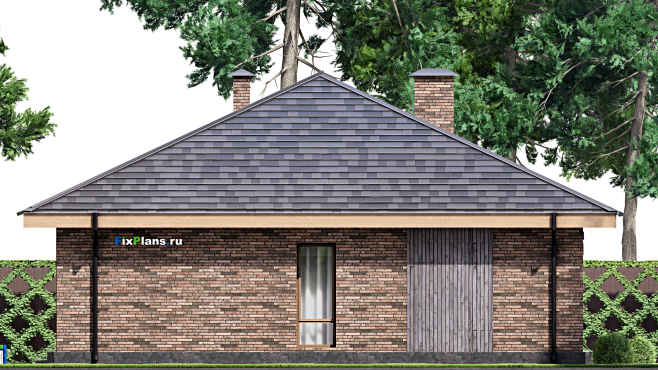 Проект одноэтажного дома F-14624 — фасад 2