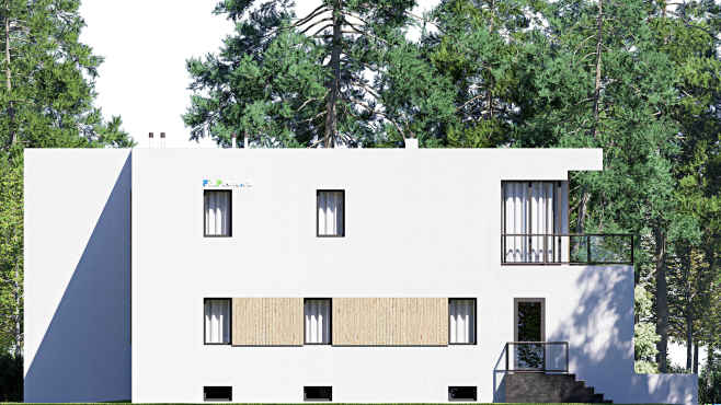 Проект двухэтажного дома F-21347 — фасад 2