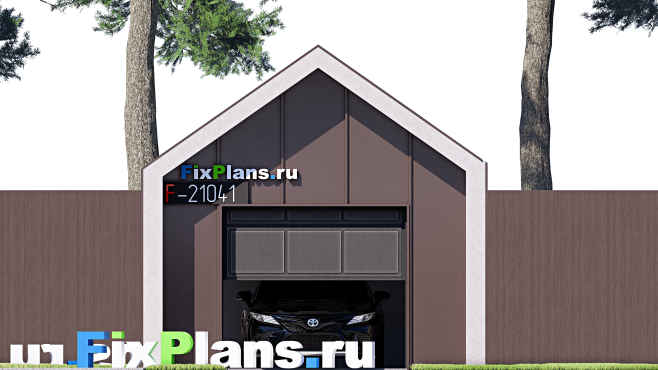 Проект гаража F-21041 — фасад