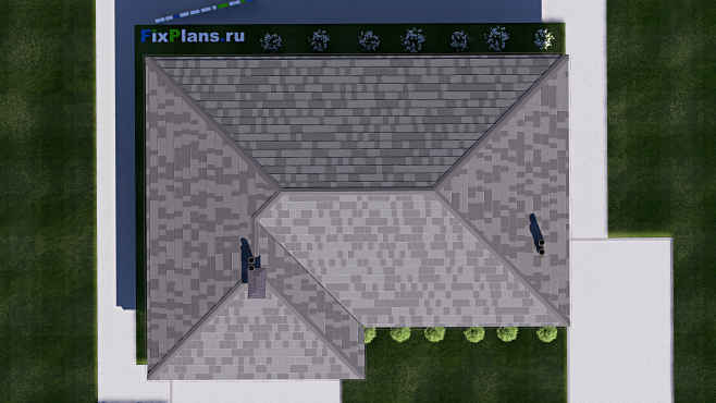 Проект одноэтажного дома F-18053 — фасад 5