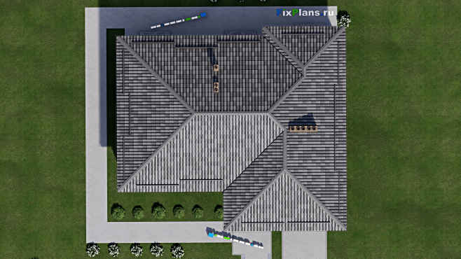 Проект одноэтажного дома F-2762 — фасад 5
