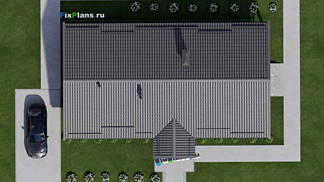 Проект одноэтажного дома F-5138 — фасад 5