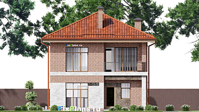 Проект двухэтажного дома F-13418 — фасад