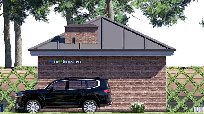 Проект беседки F-19547 — фасад 3