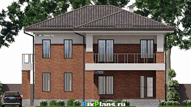 Проект двухэтажного дома F-7109 — фасад