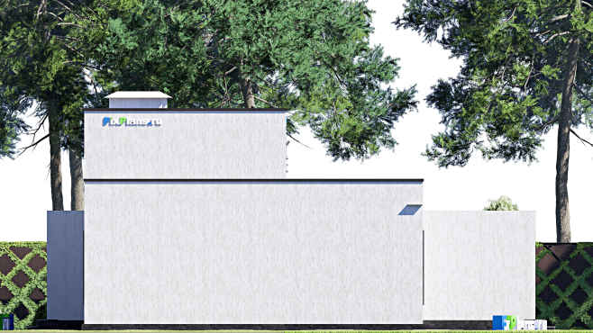 Проект двухэтажного дома F-17369 — фасад 3